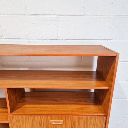Schreiber Vintage Retro Mid Century 'Small & Tall' Teak Slim Sideboard Bookcase Room Divider