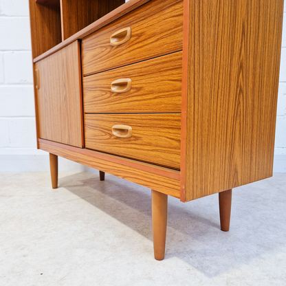 Schreiber Vintage Retro Mid Century 'Small & Tall' Teak Slim Sideboard Bookcase Room Divider
