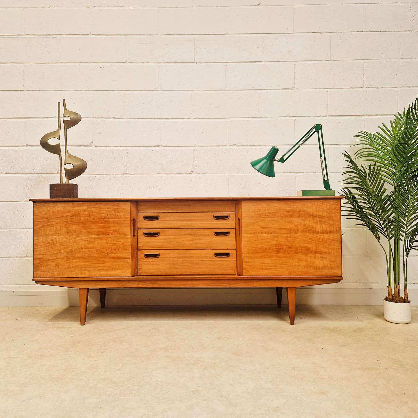 Alfred Cox Vintage for Heal's 1960s Mid Century Golden Teak Sideboard Buffet Credenza