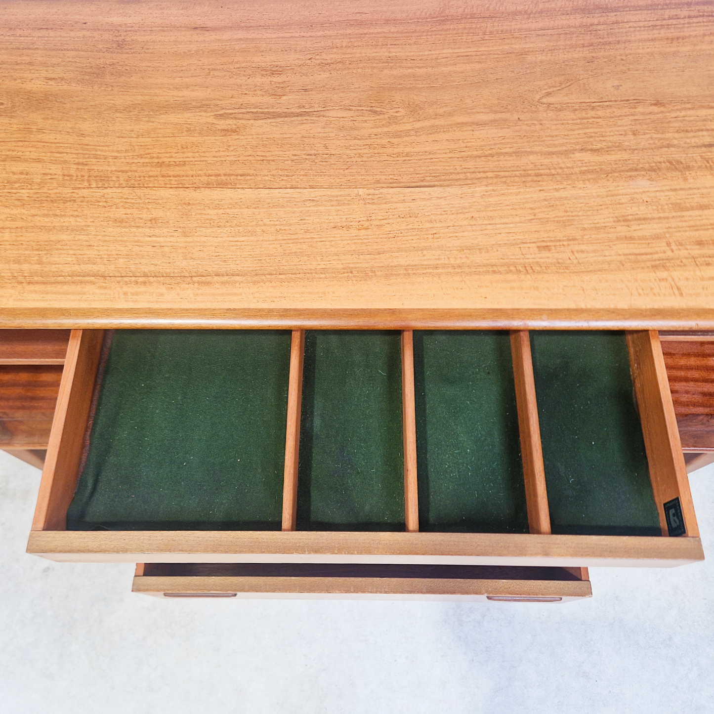 Alfred Cox Vintage for Heal's 1960s Mid Century Golden Teak Sideboard Buffet Credenza