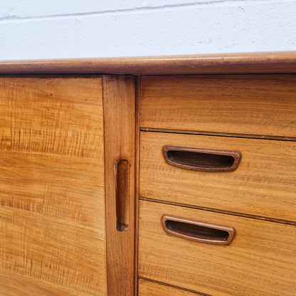 Alfred Cox Vintage for Heal's 1960s Mid Century Golden Teak Sideboard Buffet Credenza