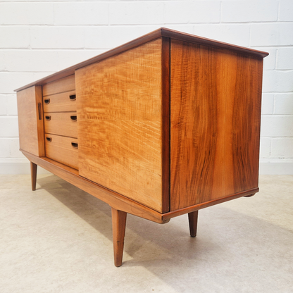 Alfred Cox Vintage for Heal's 1960s Mid Century Golden Teak Sideboard Buffet Credenza