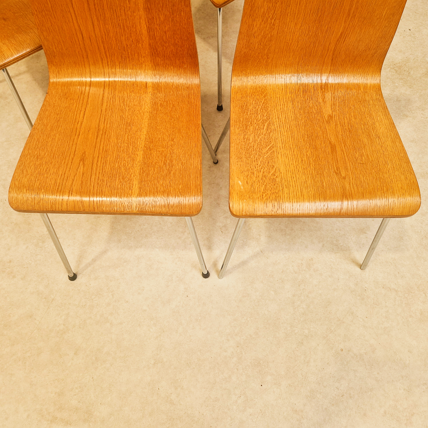 Habitat Retro Bentwood & Polished Chrome Set of 4 Dining Chairs