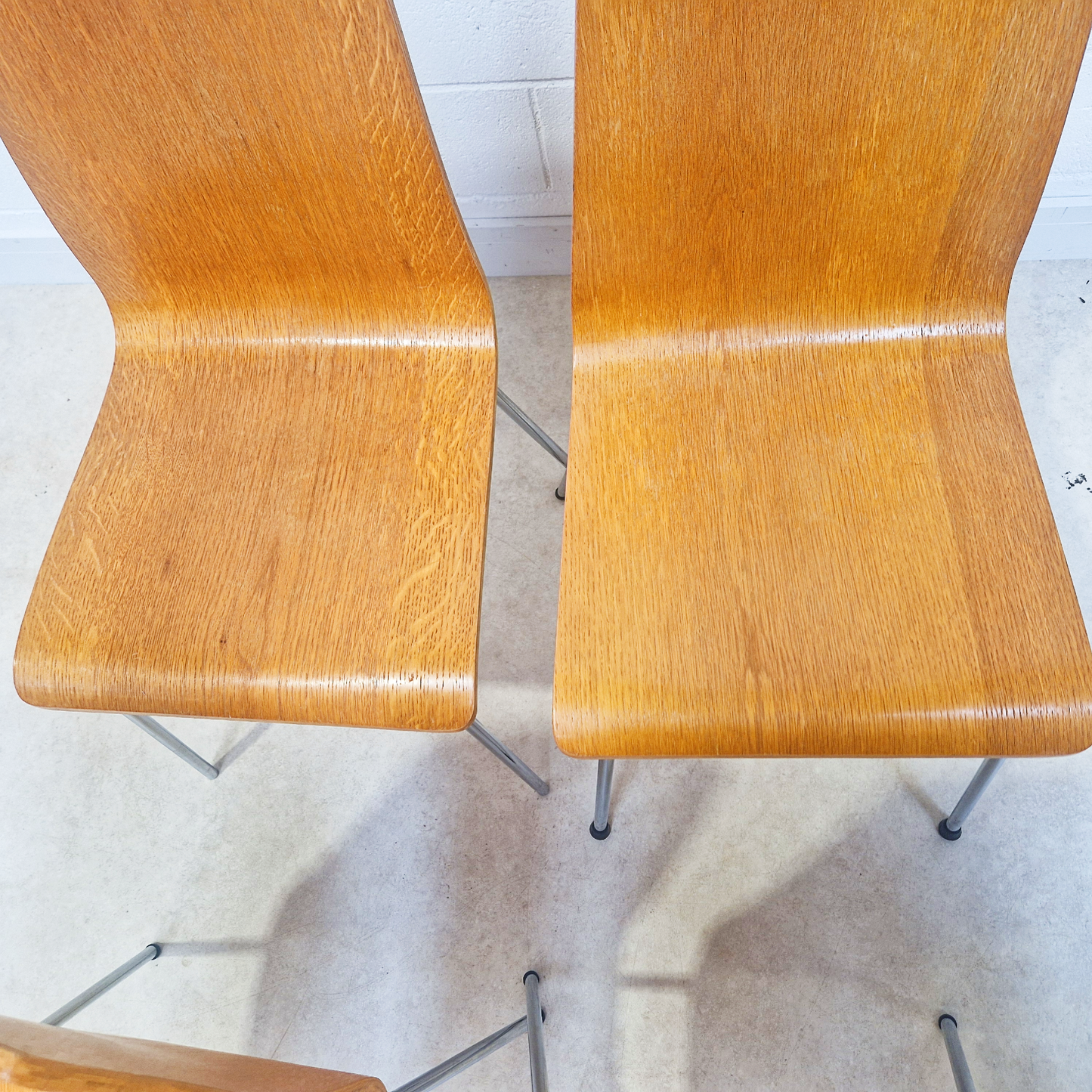 Habitat Retro Bentwood & Polished Chrome Set of 4 Dining Chairs
