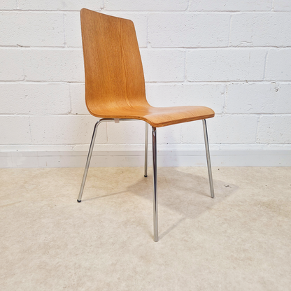 Habitat Retro Bentwood & Polished Chrome Set of 4 Dining Chairs