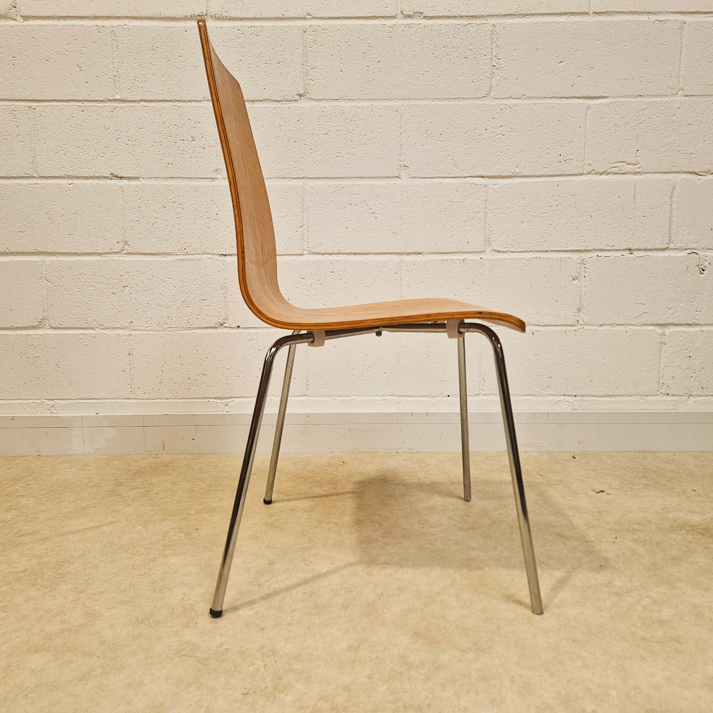 Habitat Retro Bentwood & Polished Chrome Set of 4 Dining Chairs