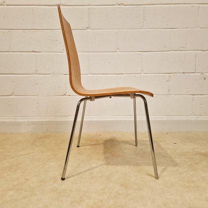 Habitat Retro Bentwood & Polished Chrome Set of 4 Dining Chairs