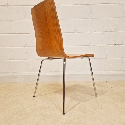 Habitat Retro Bentwood & Polished Chrome Set of 4 Dining Chairs