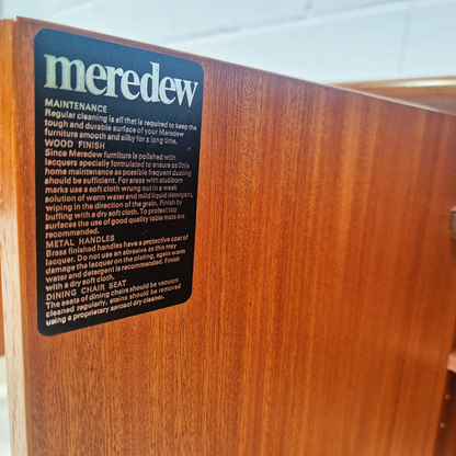 Meredew Vintage Mid Century Danish Design Medium Teak Long Sideboard Buffet Credenza