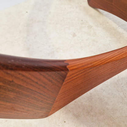 V.B Wilkins For G Plan Astro Vintage Mid Century Solid Teak & Glazed Glass Round Coffee Table
