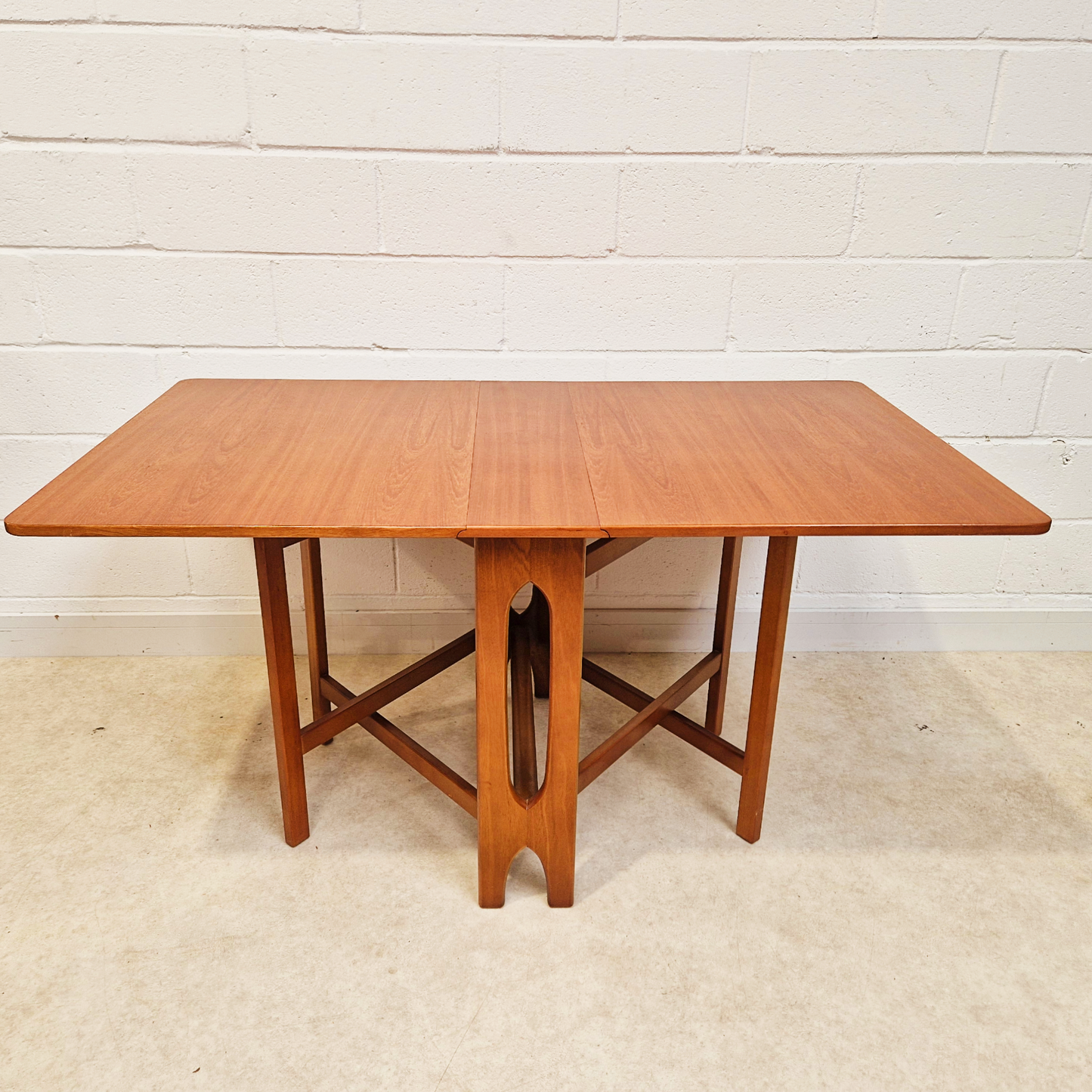 Vintage Mid Century Teak Danish Design Drop Leaf Dining Table