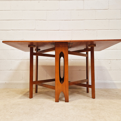 Vintage Mid Century Teak Danish Design Drop Leaf Dining Table