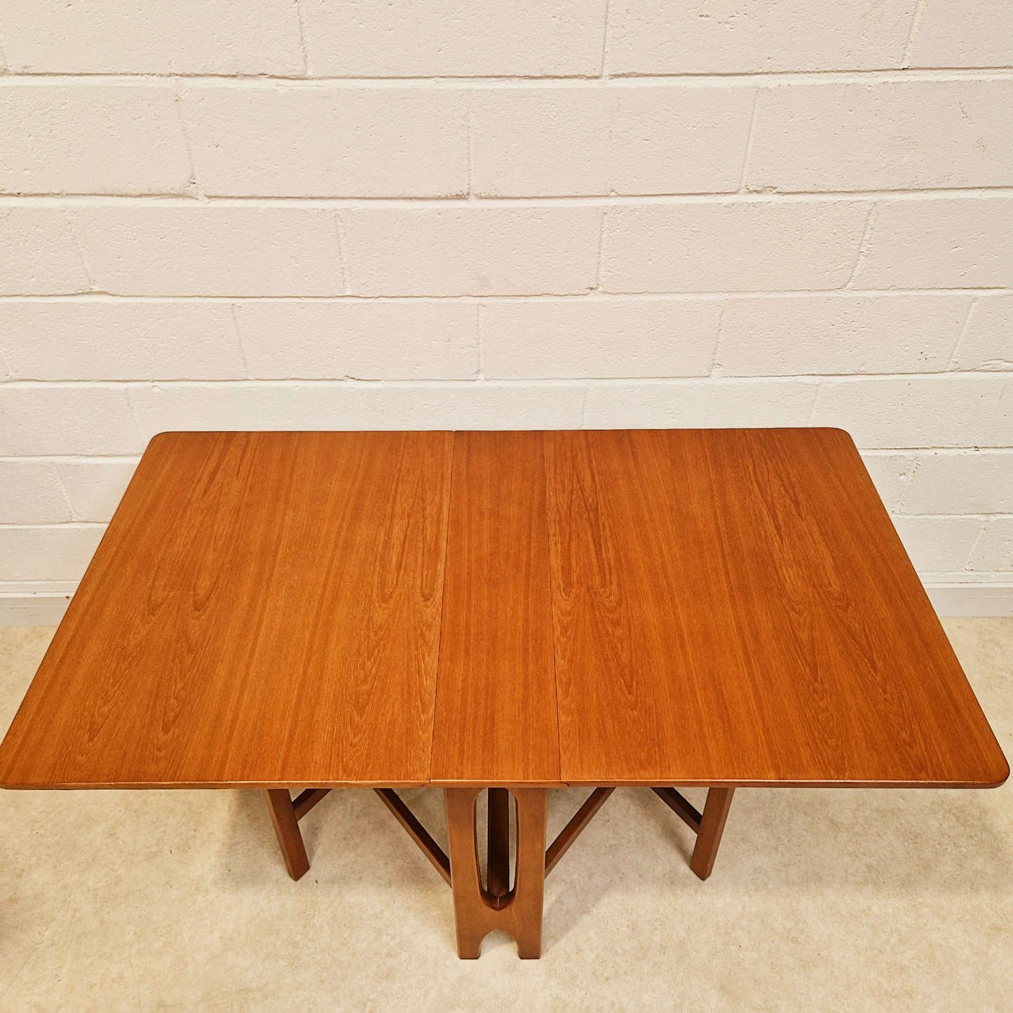 Vintage Mid Century Teak Danish Design Drop Leaf Dining Table