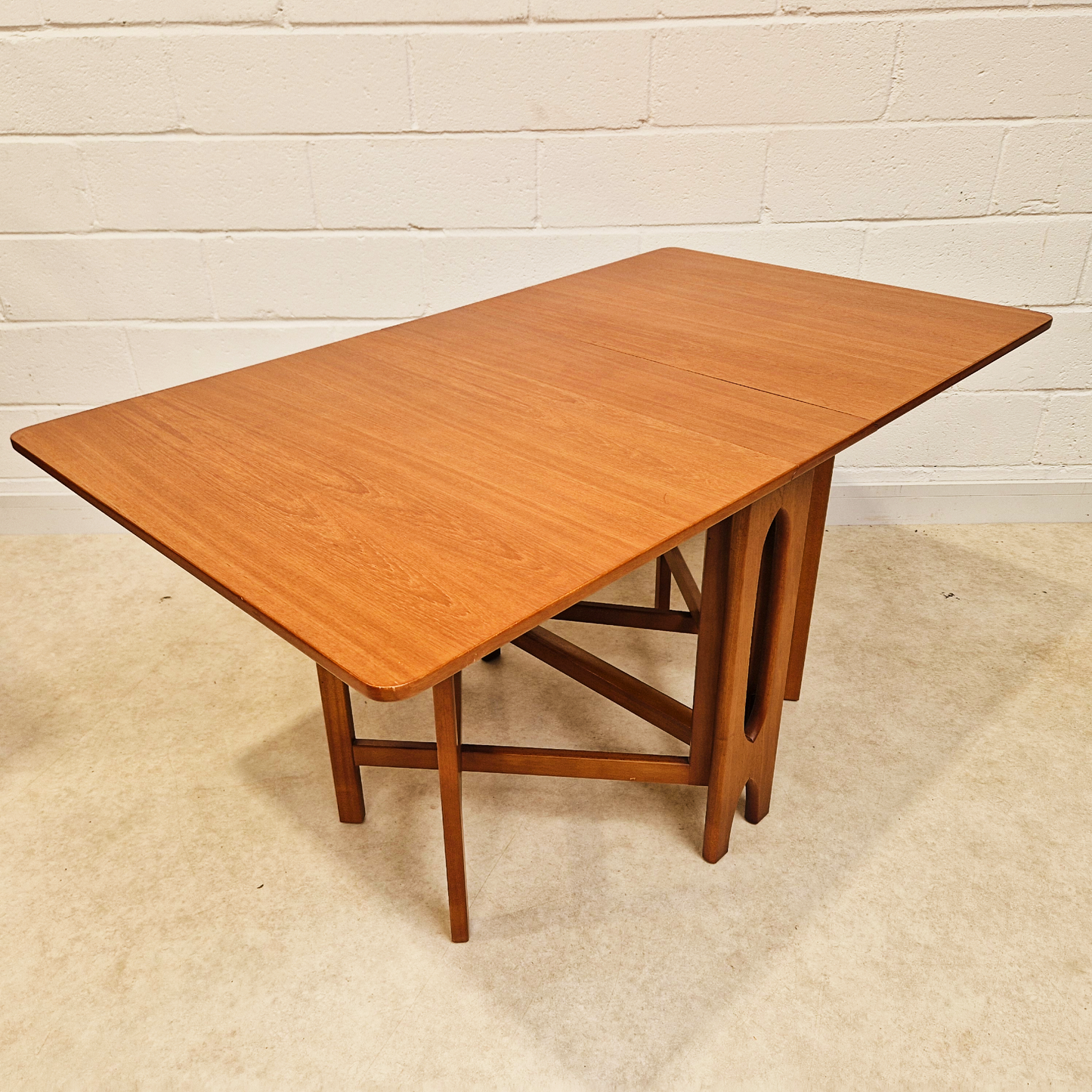 Vintage Mid Century Teak Danish Design Drop Leaf Dining Table