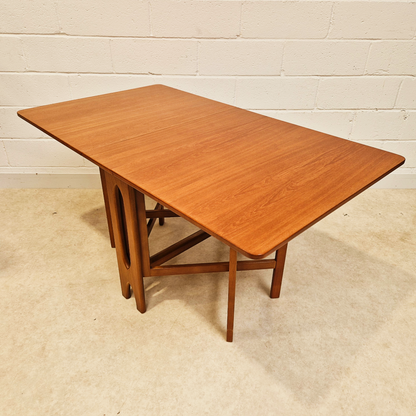 Vintage Mid Century Teak Danish Design Drop Leaf Dining Table