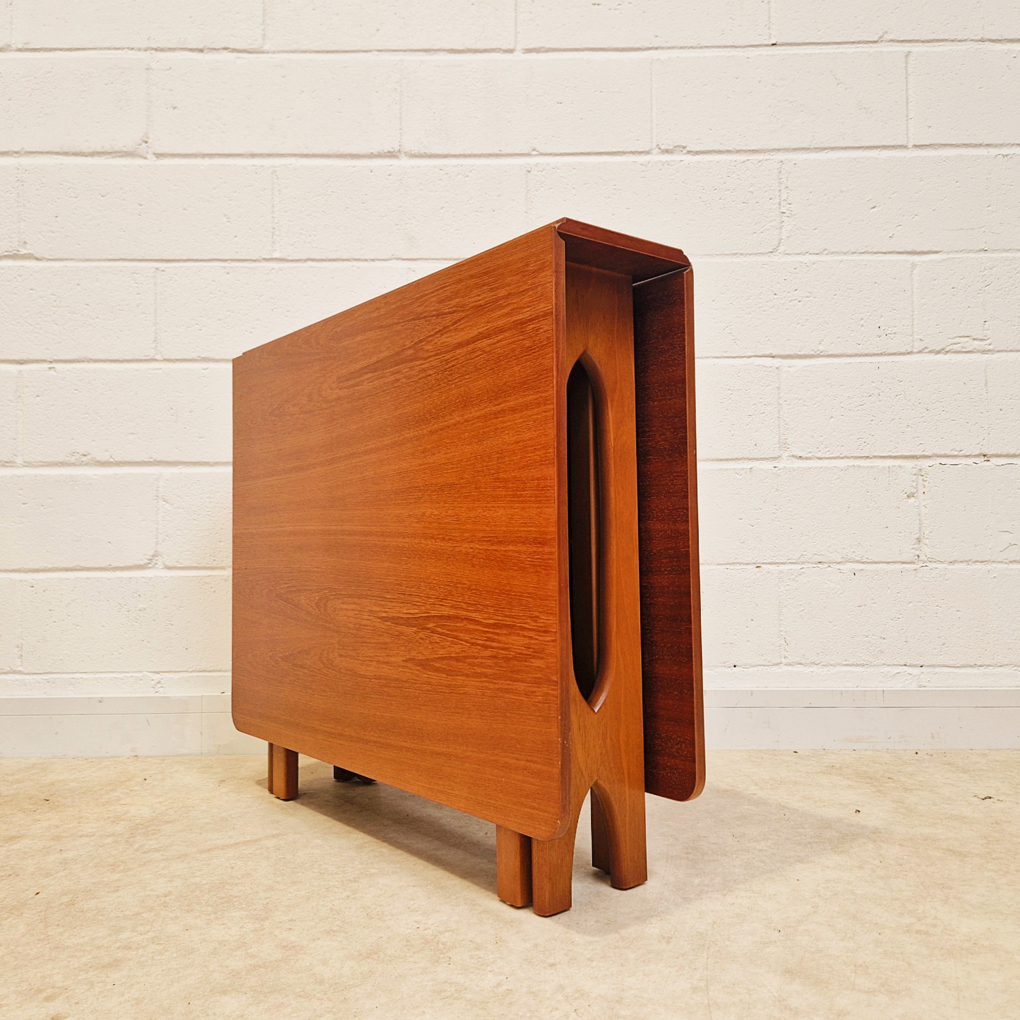Vintage Mid Century Teak Danish Design Drop Leaf Dining Table