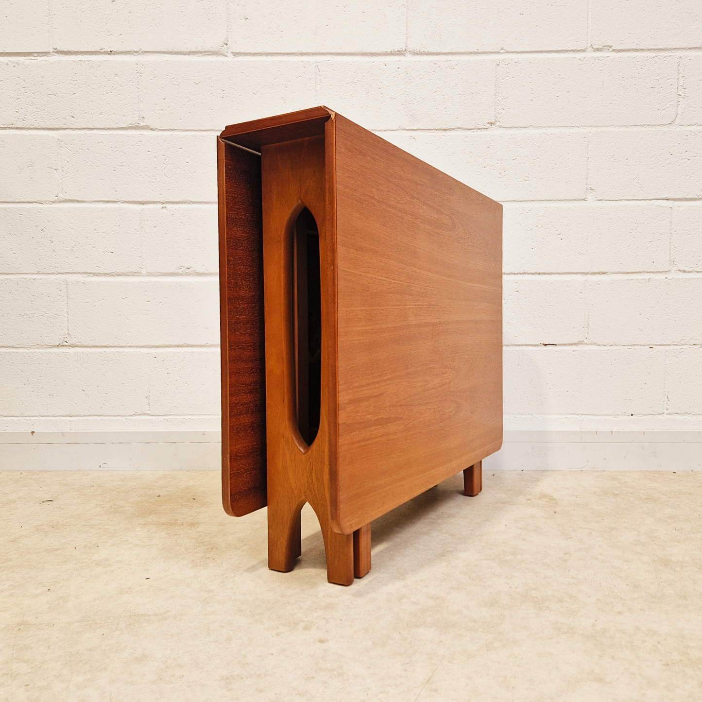 Vintage Mid Century Teak Danish Design Drop Leaf Dining Table