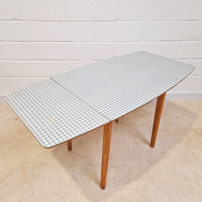Frank Guille for Kandya 1960s Mid Century Formica & Solid Beech Drop Leaf Dining Table