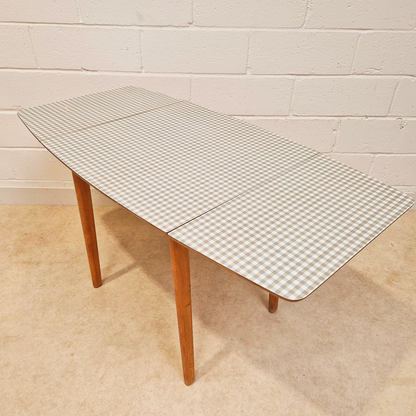 Frank Guille for Kandya 1960s Mid Century Formica & Solid Beech Drop Leaf Dining Table