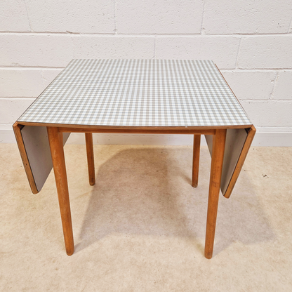 Frank Guille for Kandya 1960s Mid Century Formica & Solid Beech Drop Leaf Dining Table