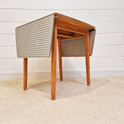Frank Guille for Kandya 1960s Mid Century Formica & Solid Beech Drop Leaf Dining Table