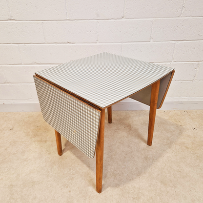Frank Guille for Kandya 1960s Mid Century Formica & Solid Beech Drop Leaf Dining Table