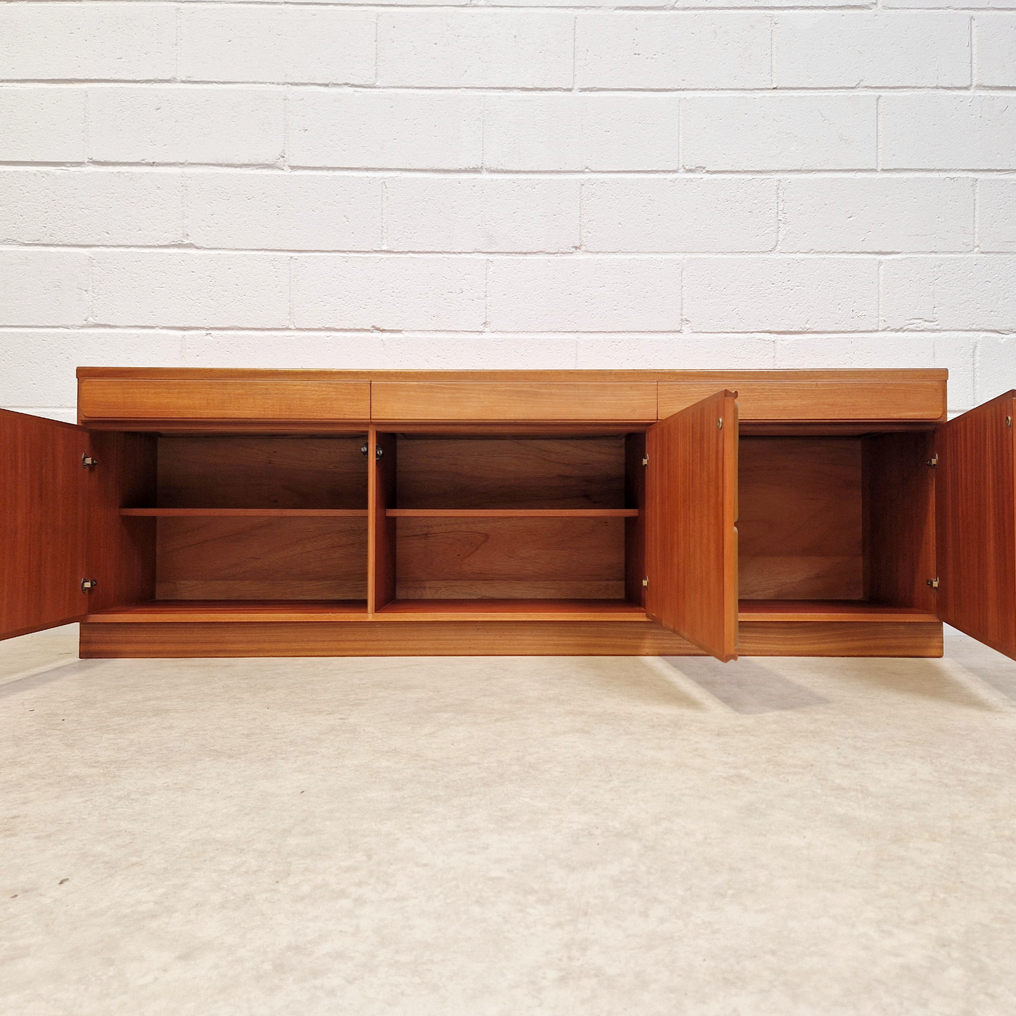McIntosh Vintage Mid Century Danish Design Medium Teak Long Sideboard Buffet Credenza