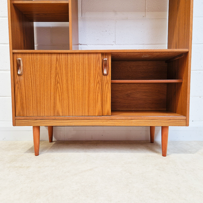 Schreiber Vintage Retro Mid Century 'Small & Tall' Teak Slim Sideboard Bookcase Room Divider
