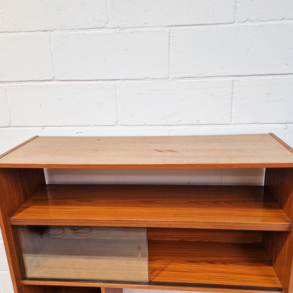 Schreiber Vintage Retro Mid Century 'Small & Tall' Teak Slim Sideboard Bookcase Room Divider