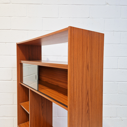 Schreiber Vintage Retro Mid Century 'Small & Tall' Teak Slim Sideboard Bookcase Room Divider