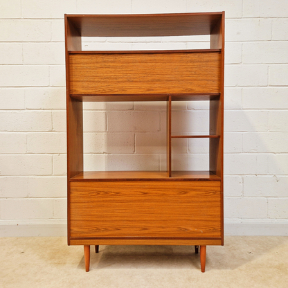 Schreiber Vintage Retro Mid Century 'Small & Tall' Teak Slim Sideboard Bookcase Room Divider