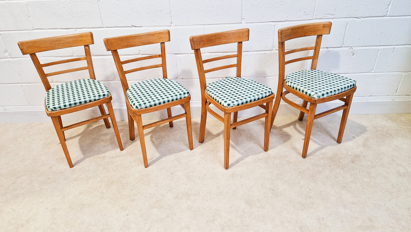 Vintage Mid Century 1960s Sky Blue Formica & Solid Beech Dining Table Chair Set