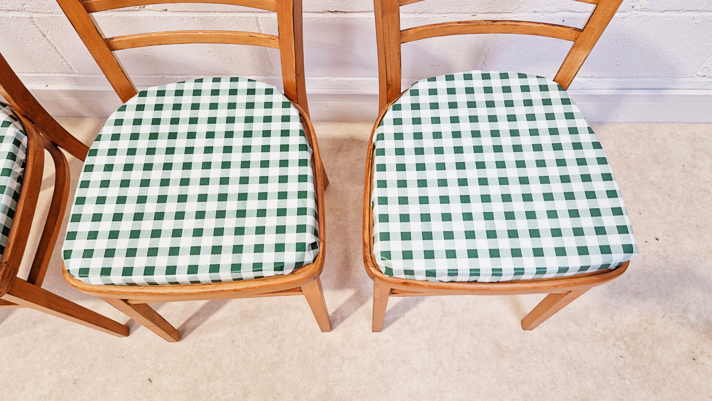Vintage Mid Century 1960s Sky Blue Formica & Solid Beech Dining Table Chair Set