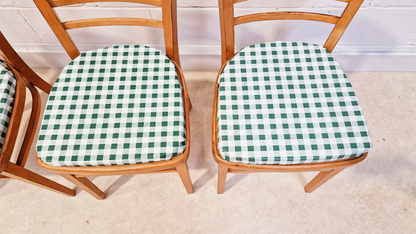 Vintage Mid Century 1960s Sky Blue Formica & Solid Beech Dining Table Chair Set