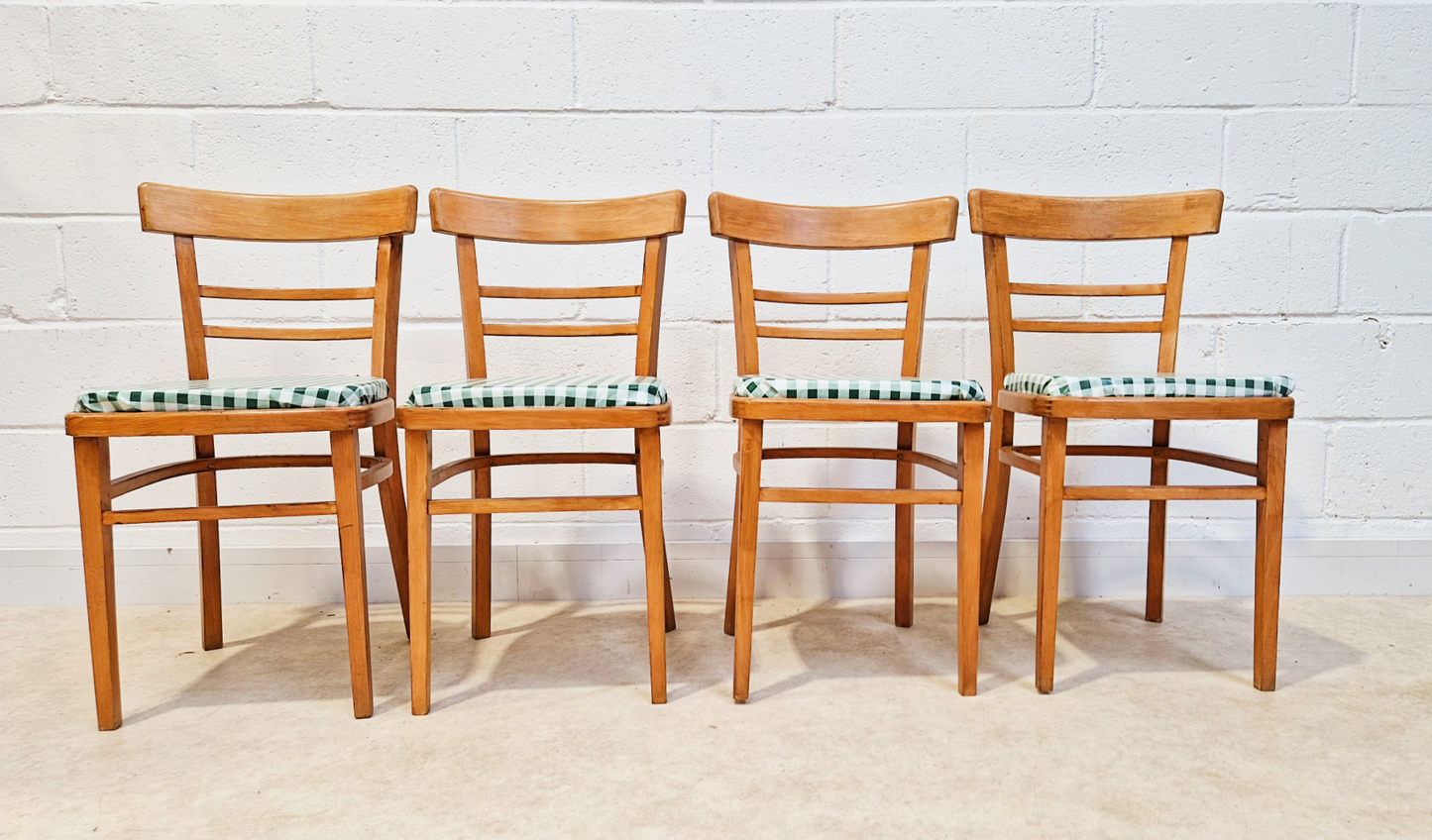 Vintage Mid Century 1960s Sky Blue Formica & Solid Beech Dining Table Chair Set
