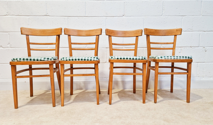 Vintage Mid Century 1960s Sky Blue Formica & Solid Beech Dining Table Chair Set