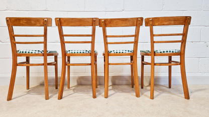 Vintage Mid Century 1960s Sky Blue Formica & Solid Beech Dining Table Chair Set