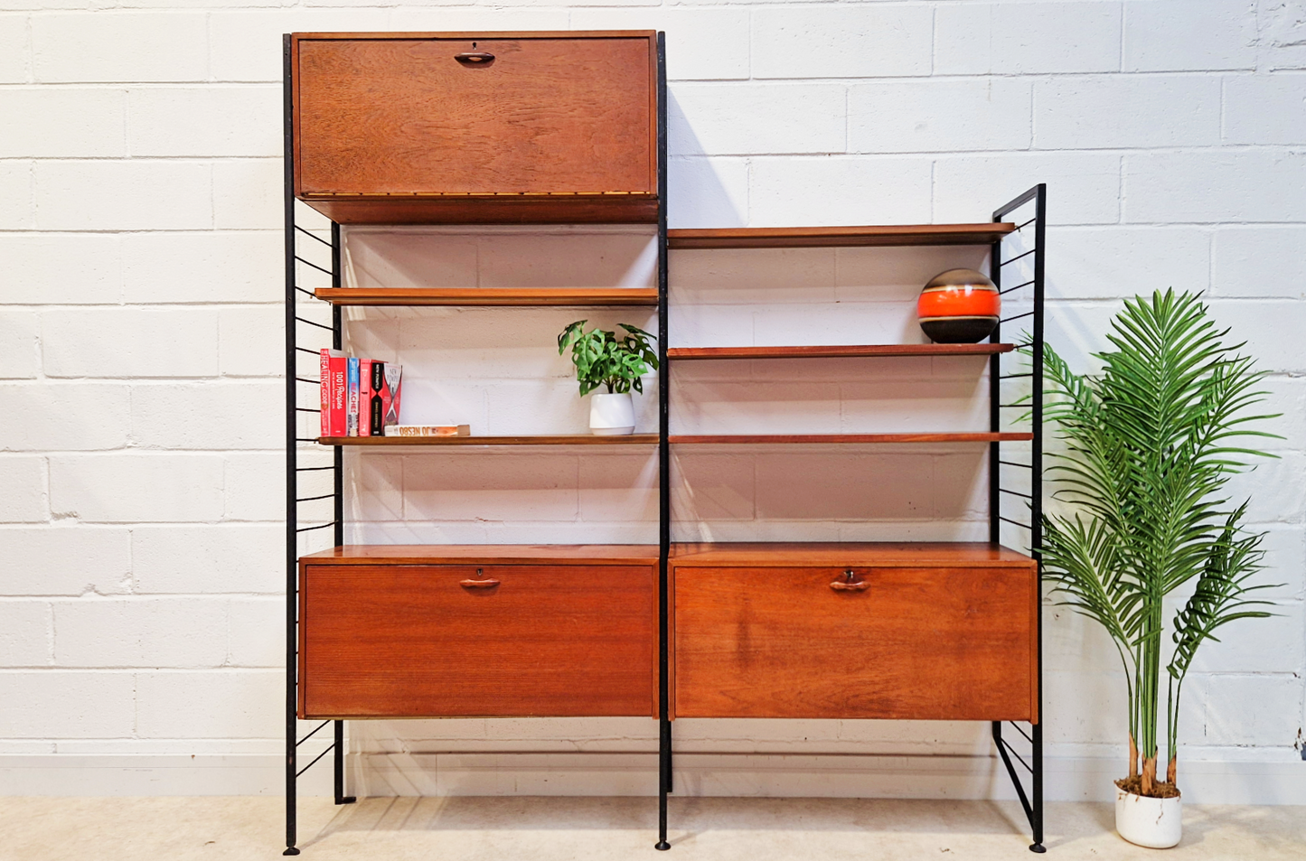 Staples Ladderax Vintage 1960s Mid Century 2 Bay Danish Design Cabinet Sideboard