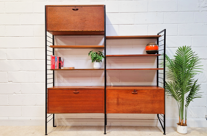 Staples Ladderax Vintage 1960s Mid Century 2 Bay Danish Design Cabinet Sideboard