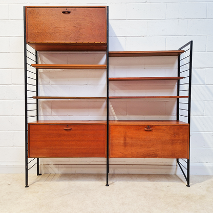 Staples Ladderax Vintage 1960s Mid Century 2 Bay Danish Design Cabinet Sideboard