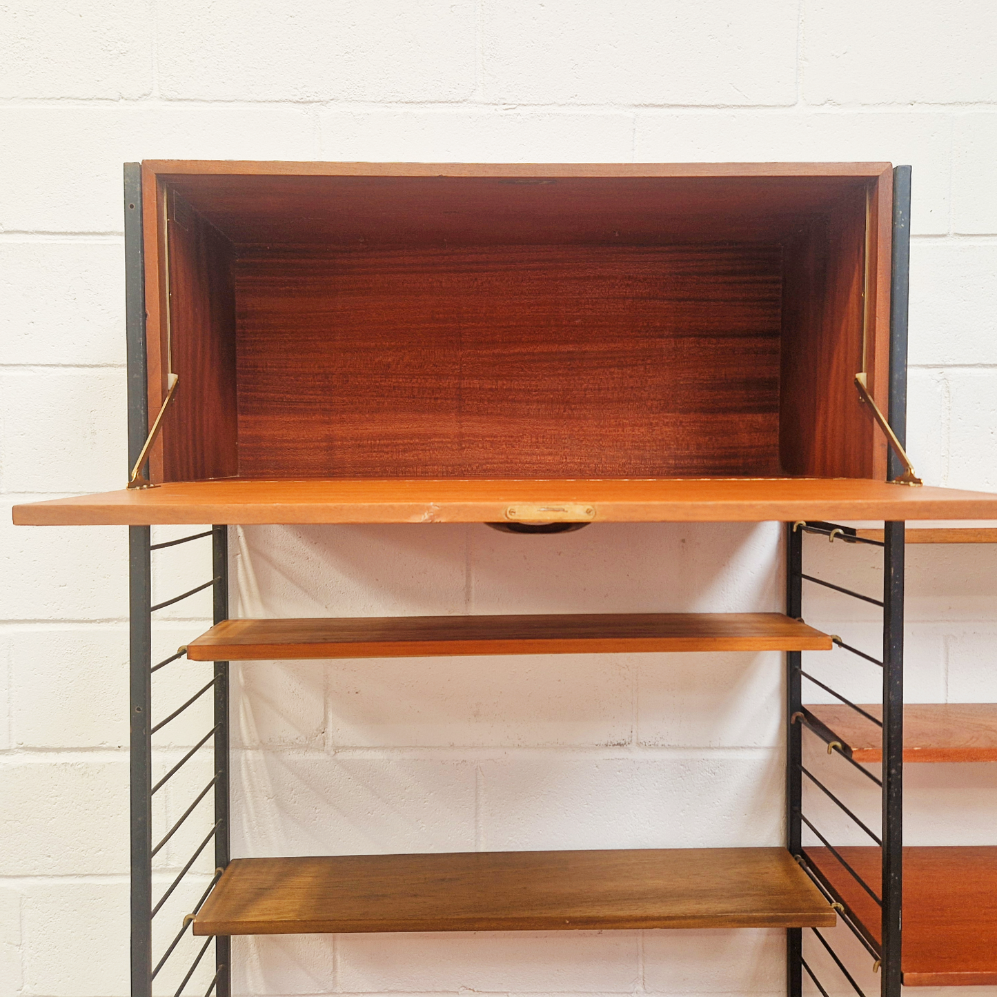 Staples Ladderax Vintage 1960s Mid Century 2 Bay Danish Design Cabinet Sideboard