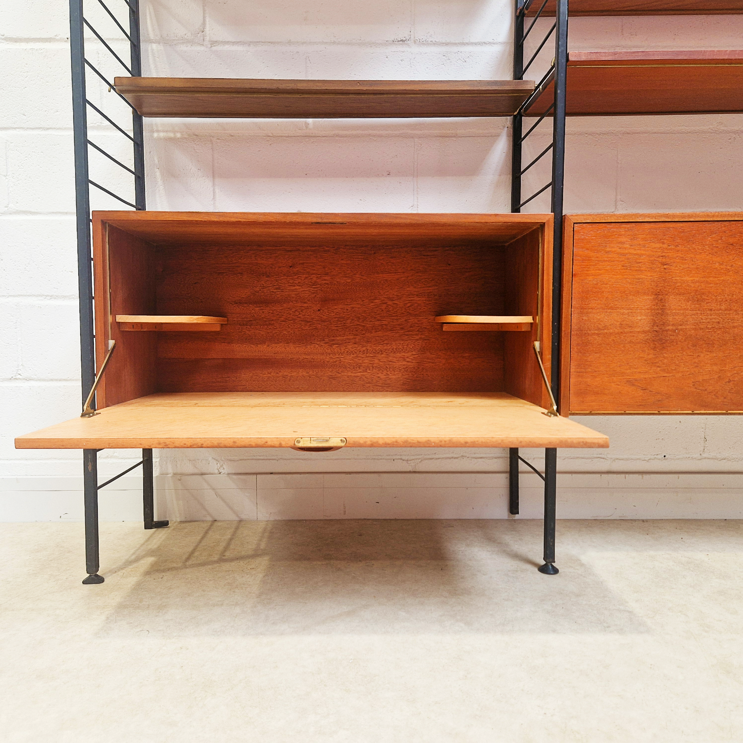 Staples Ladderax Vintage 1960s Mid Century 2 Bay Danish Design Cabinet Sideboard