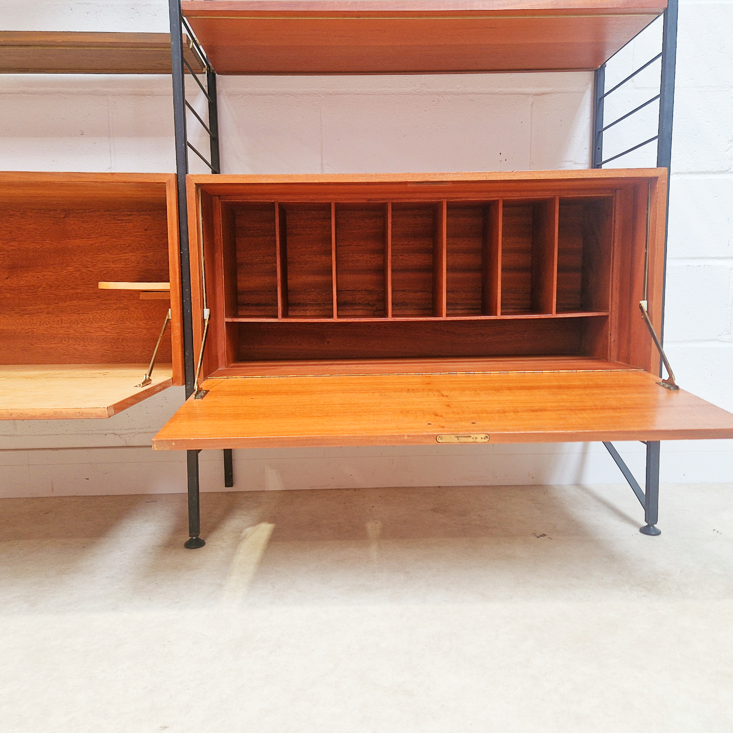 Staples Ladderax Vintage 1960s Mid Century 2 Bay Danish Design Cabinet Sideboard
