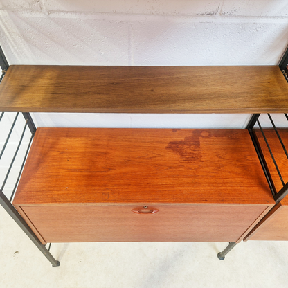 Staples Ladderax Vintage 1960s Mid Century 2 Bay Danish Design Cabinet Sideboard