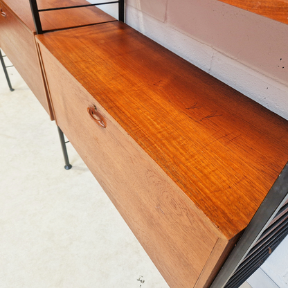 Staples Ladderax Vintage 1960s Mid Century 2 Bay Danish Design Cabinet Sideboard