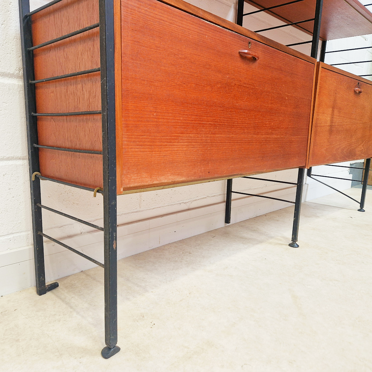 Staples Ladderax Vintage 1960s Mid Century 2 Bay Danish Design Cabinet Sideboard