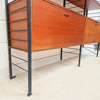 Staples Ladderax Vintage 1960s Mid Century 2 Bay Danish Design Cabinet Sideboard