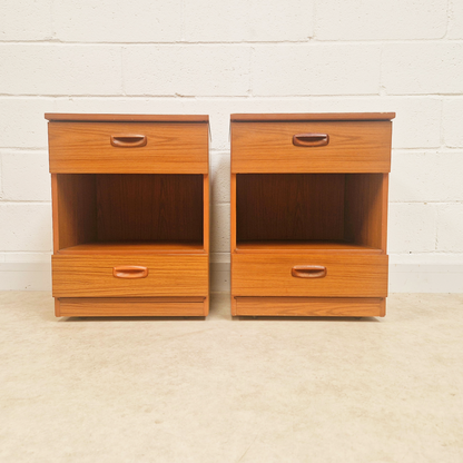 Schreiber Vintage Mid Century Danish Design Medium Teak Retro Bedside Cabinets