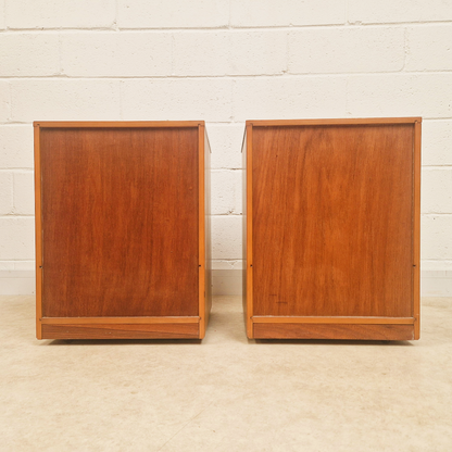 Schreiber Vintage Mid Century Danish Design Medium Teak Retro Bedside Cabinets