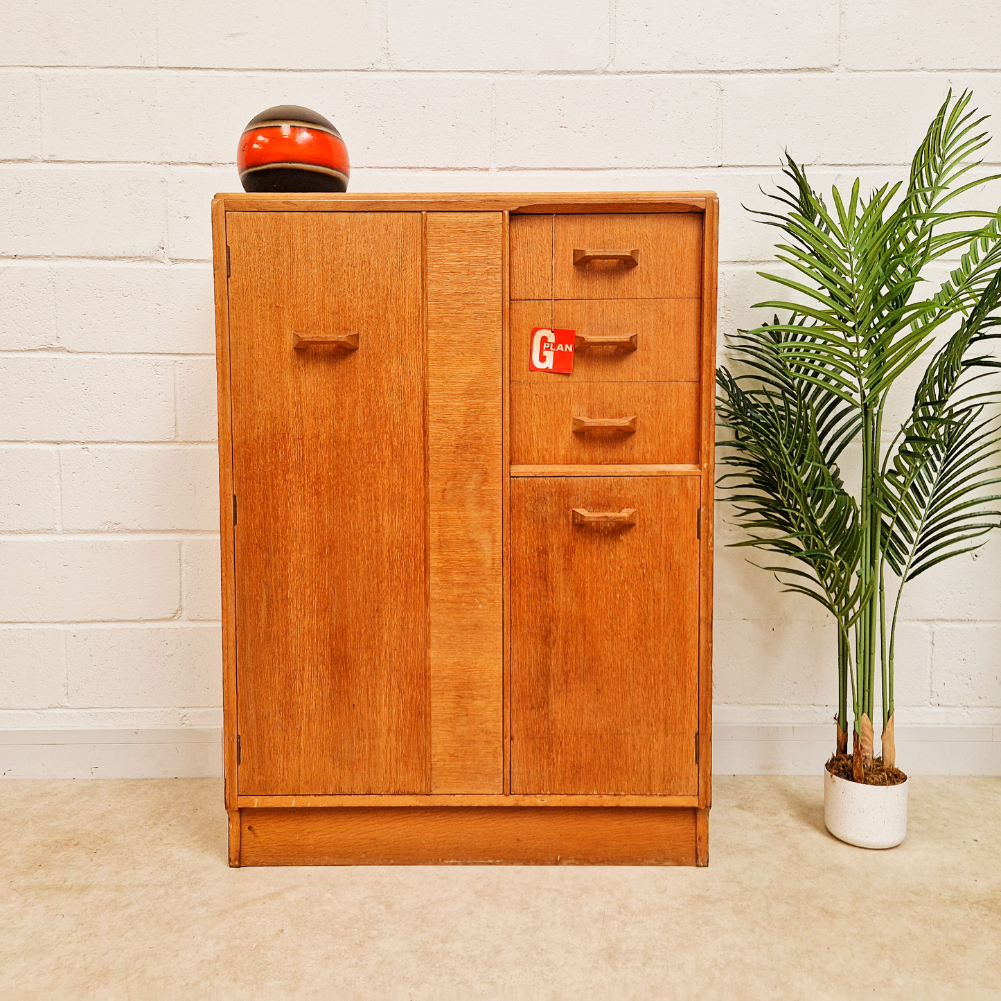 G Plan E Gomme Gold Label 1960's Vintage Wardrobe Cabinet Chest Drawers Combination Piece